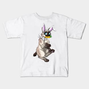 Bobtail BunnyCat: Seal Lynx Point (White) Kids T-Shirt